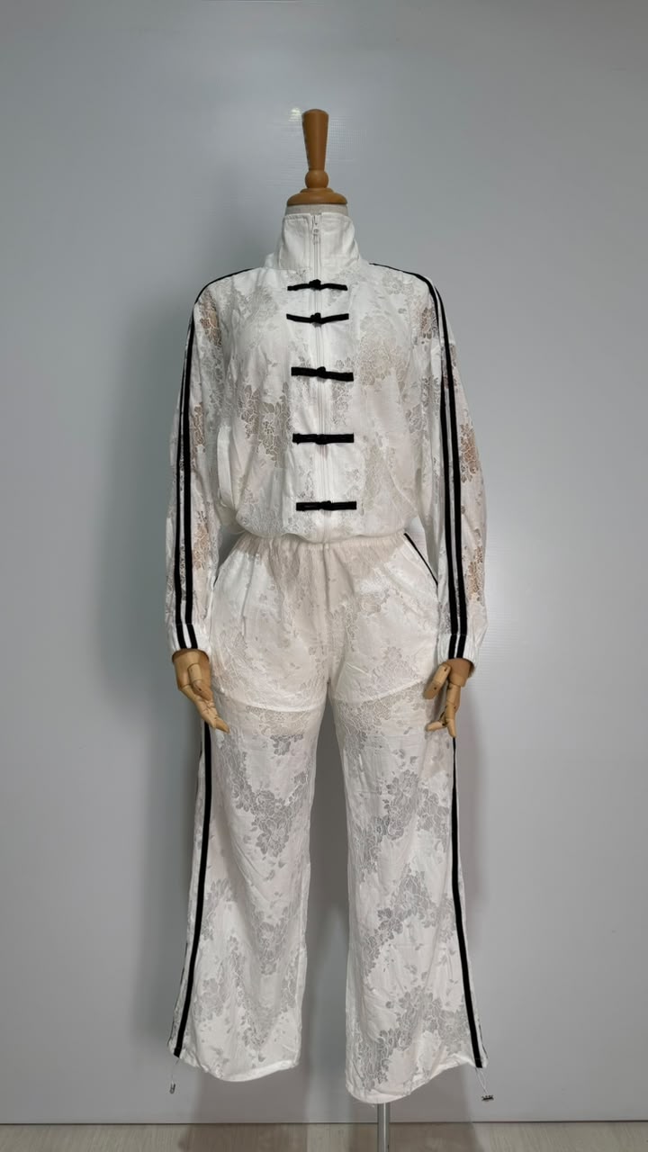 CONJUNTO PANTALON ENCAJE BLANCO
