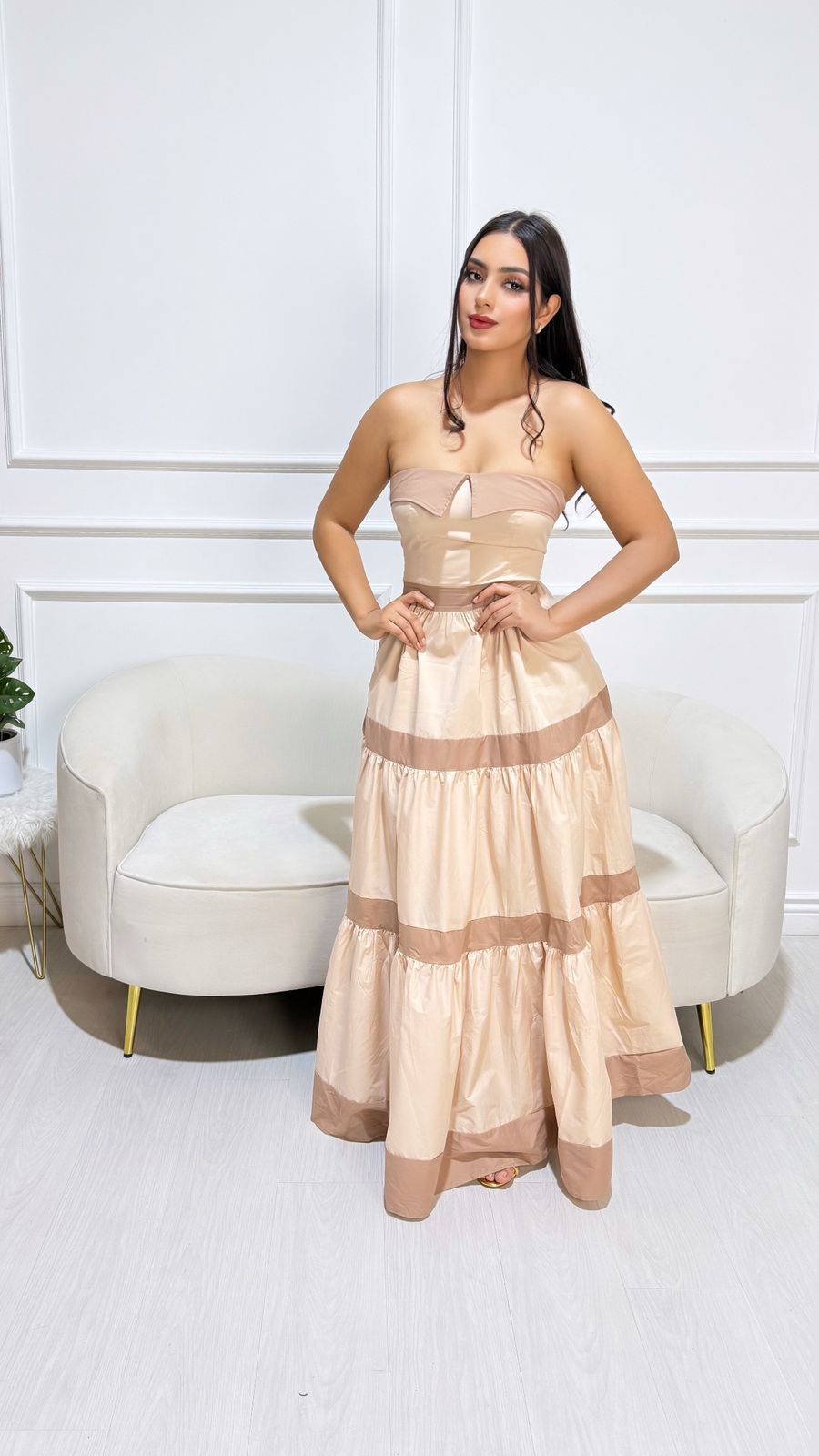 Vestido Largo Beige
