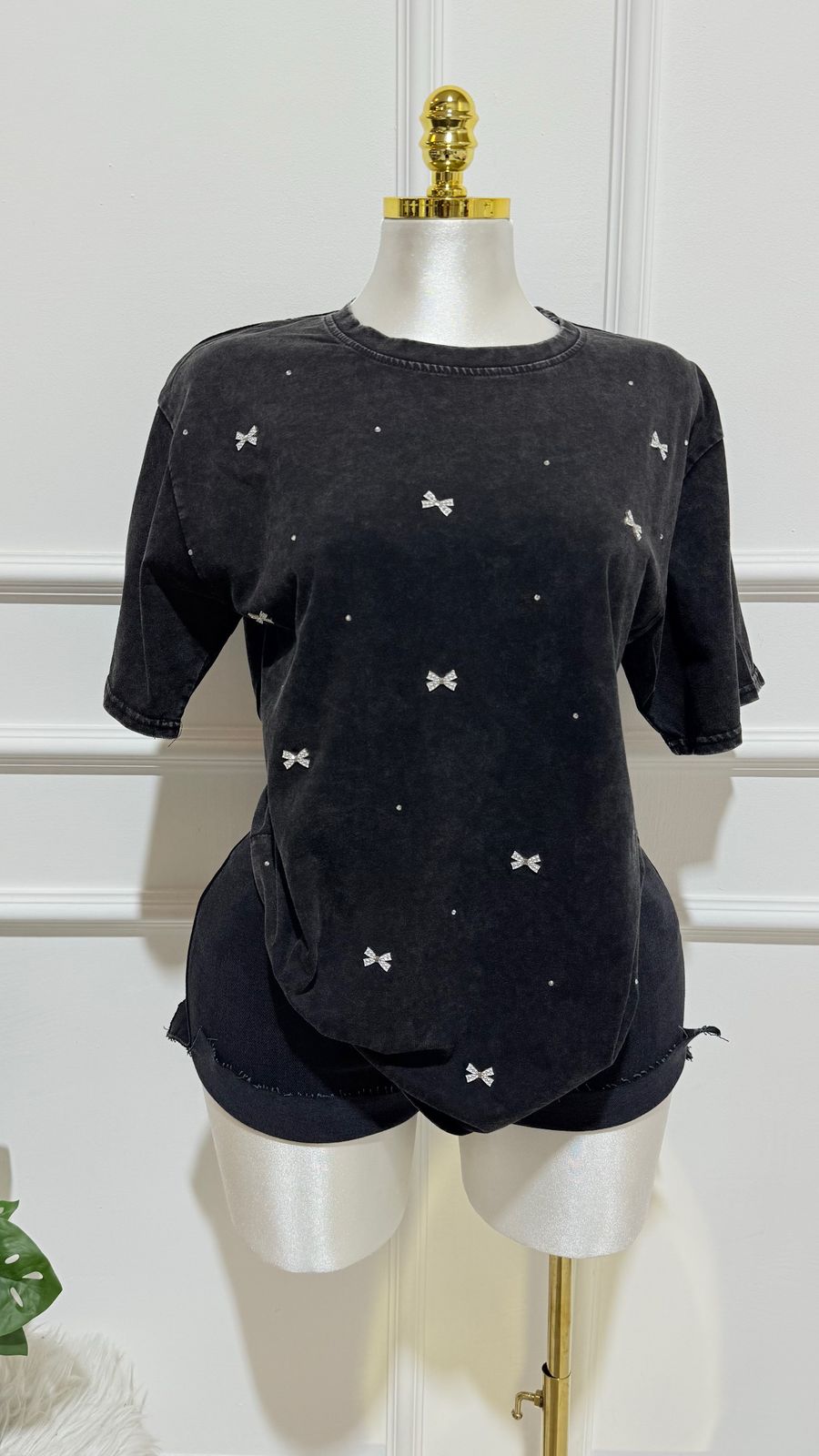 Playera Dama Rosa Oversized Negra