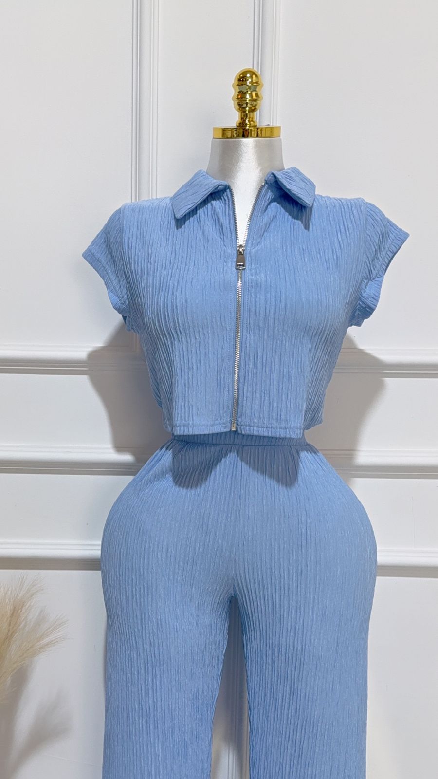 Set Textura Arrugada Sky Azul