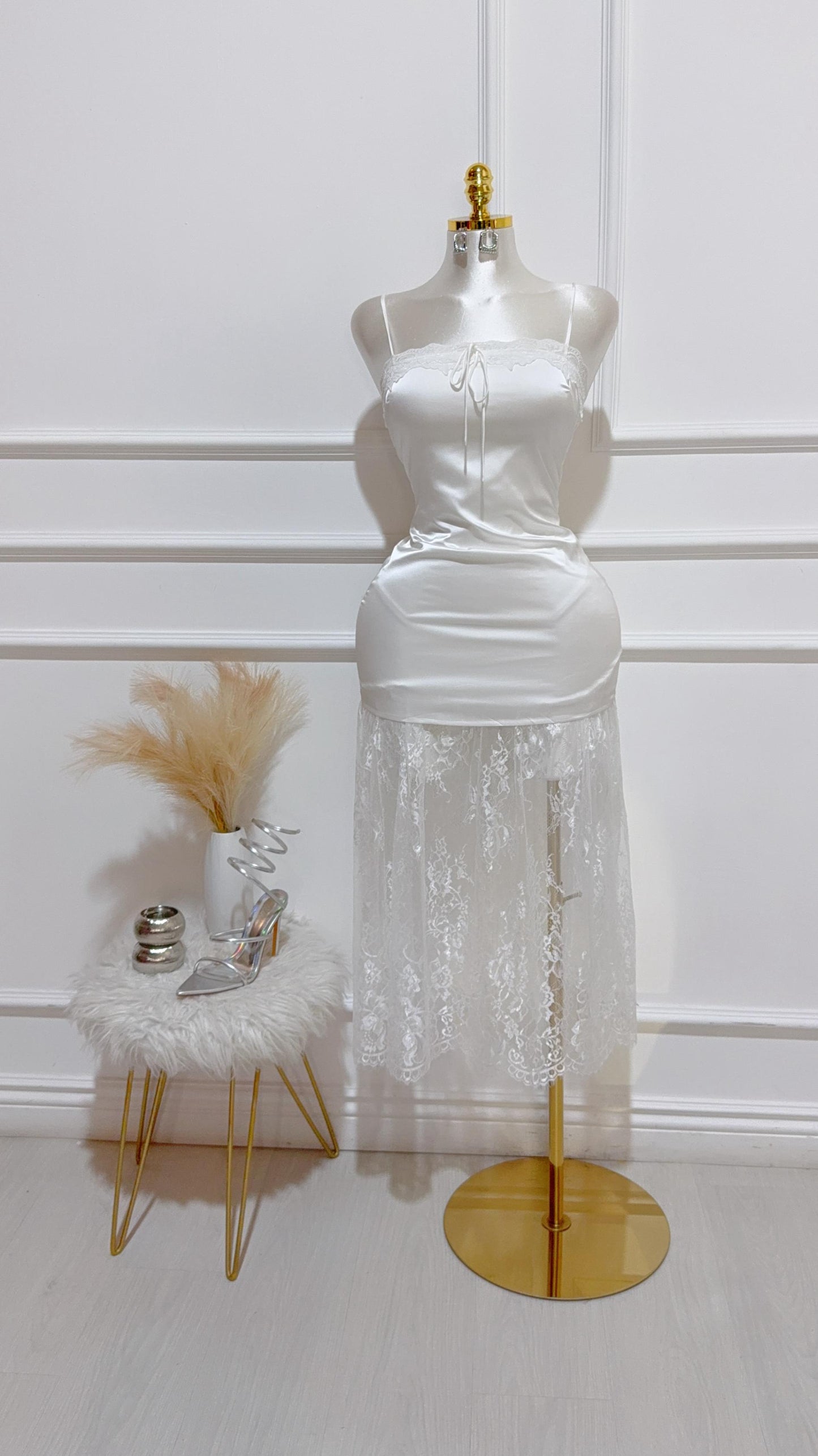 Vestido Encaje Largo Blanco