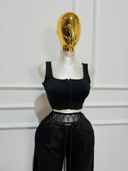 Pantalon Negro Cordon