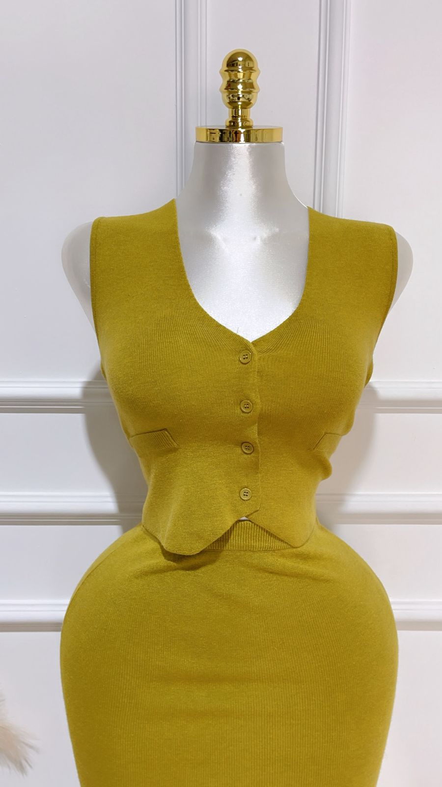 Set Chaleco Falda Larga