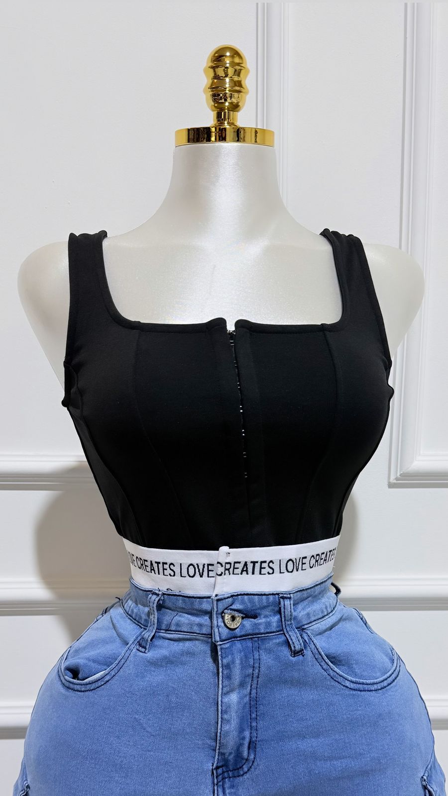 Top Tipo Corset Negro