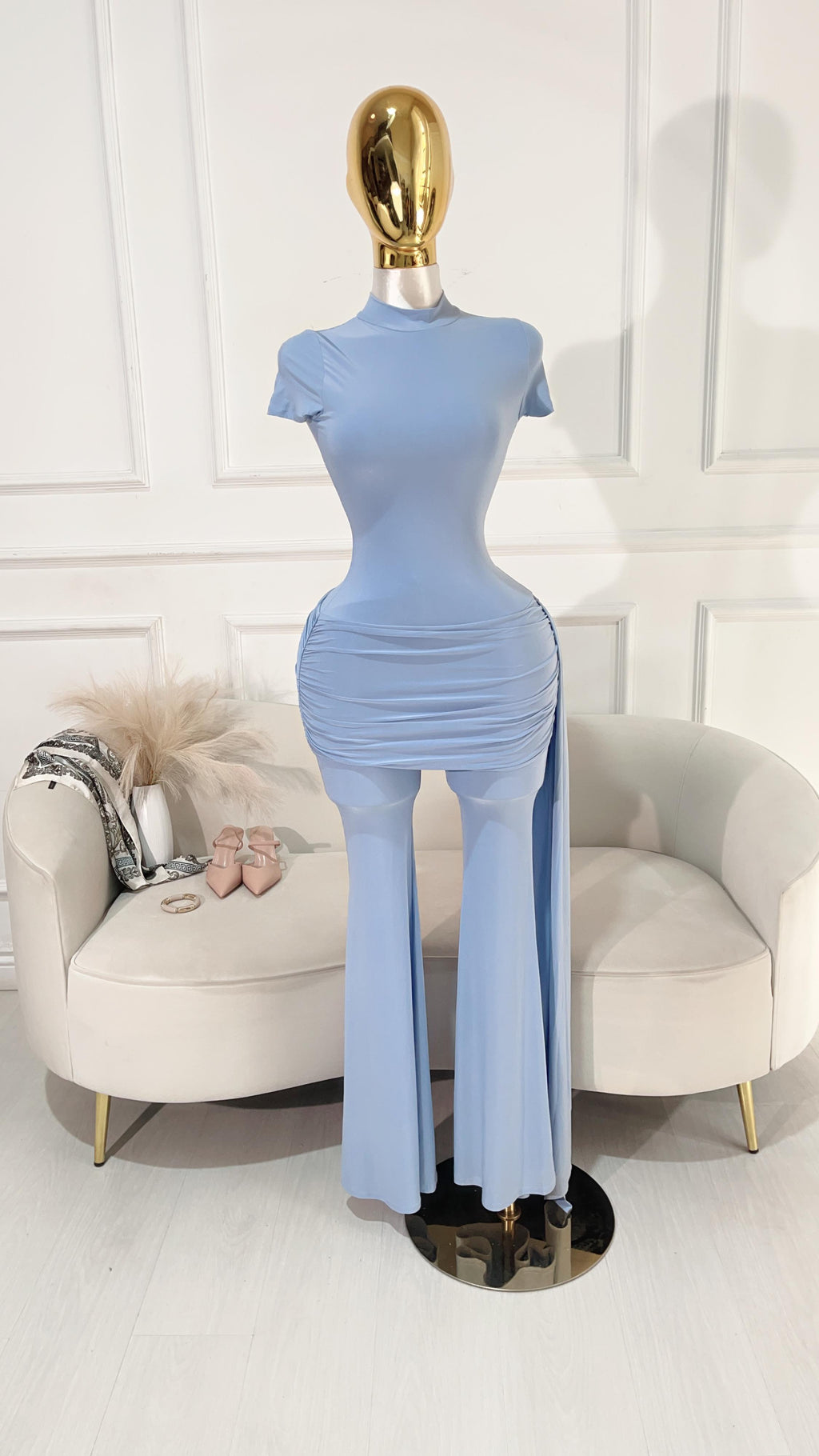 CONJUNTO PANTALON BLUSA AZUL