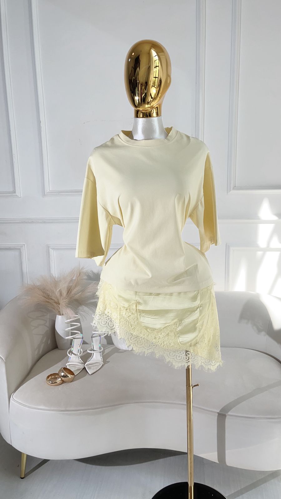 Blusa Amarilla Encaje