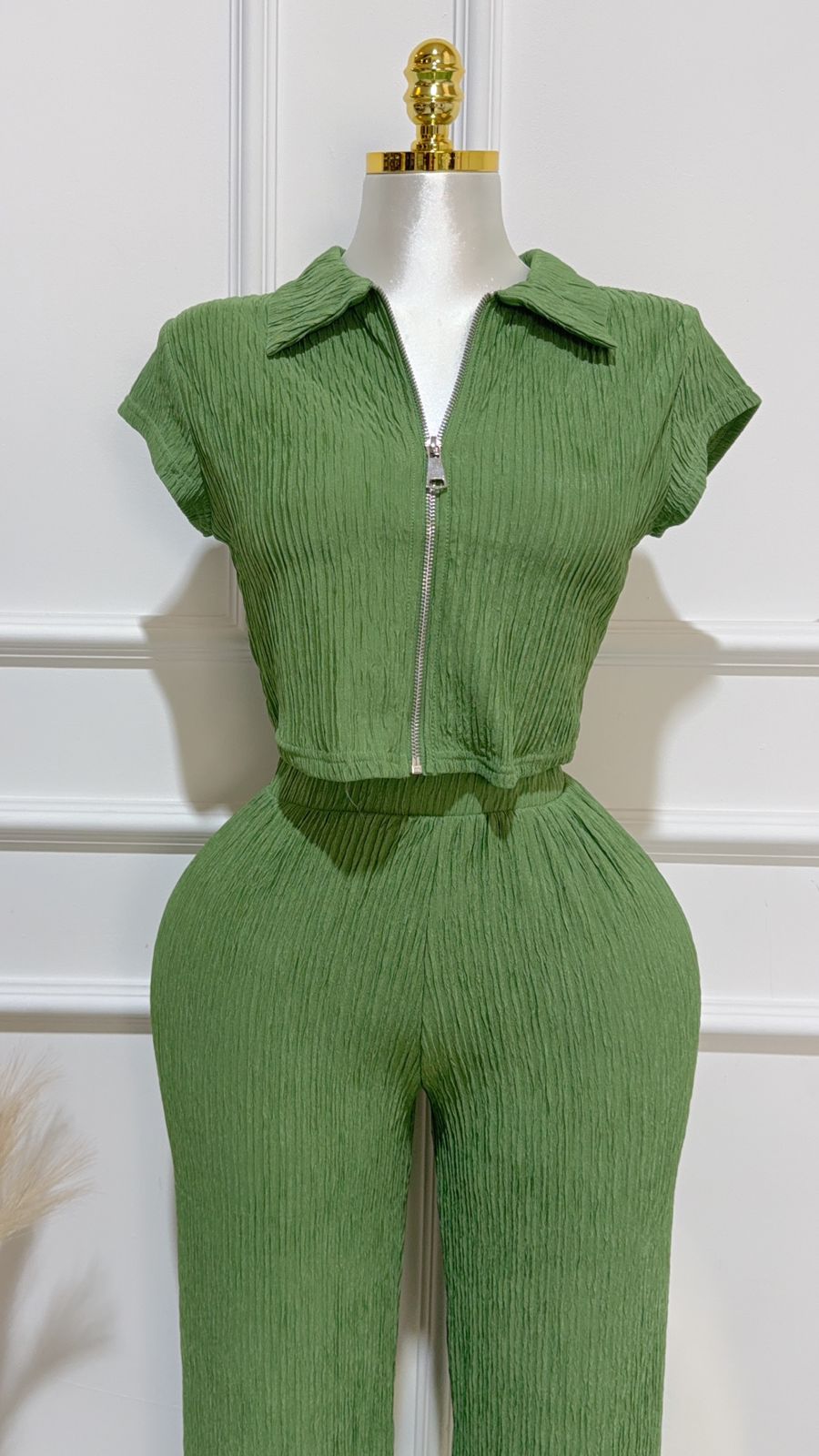 Set Textura Arrugada Verde