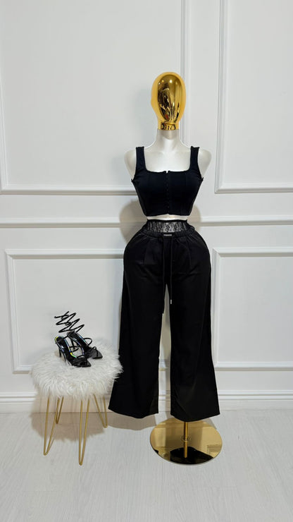 Pantalon Negro Cordon