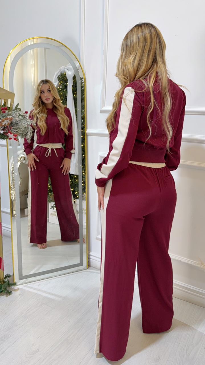 Set Contraste Burgundy Cream