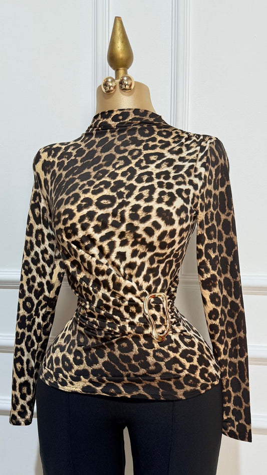 Blusa Leopardo Evilla Dorada