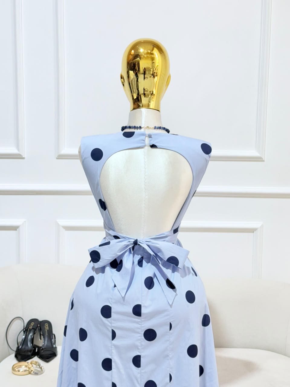 VESTIDO AZUL LUNARES