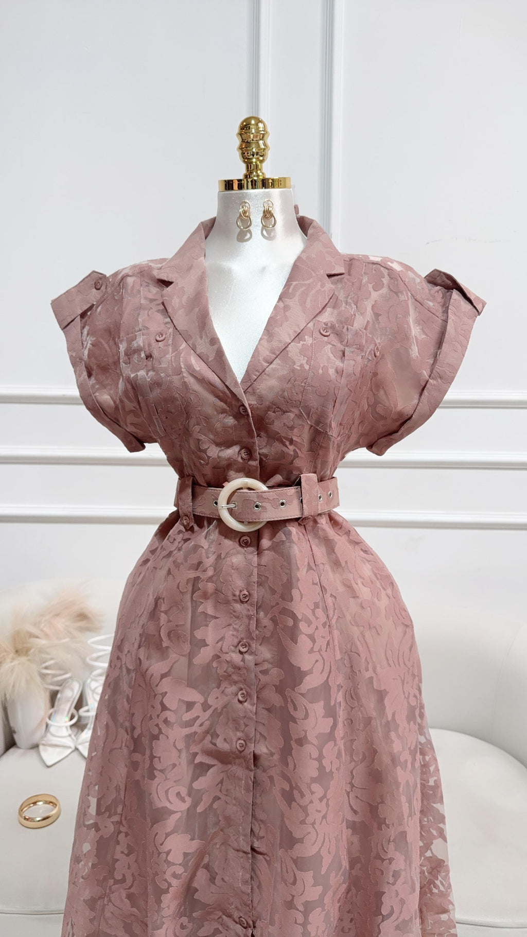 VESTIDO LARGO FLORES CAFE