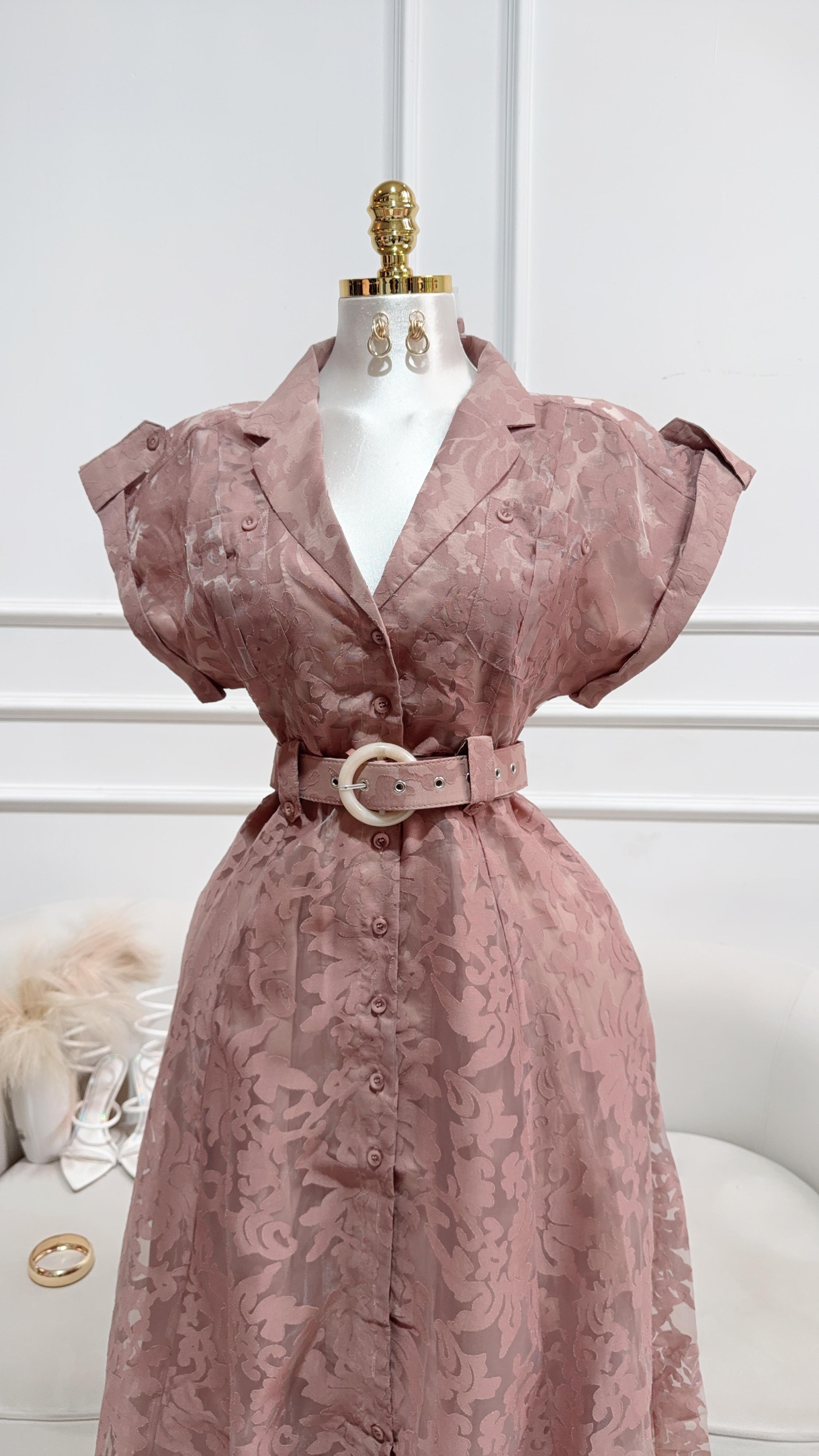 VESTIDO LARGO FLORES CAFE