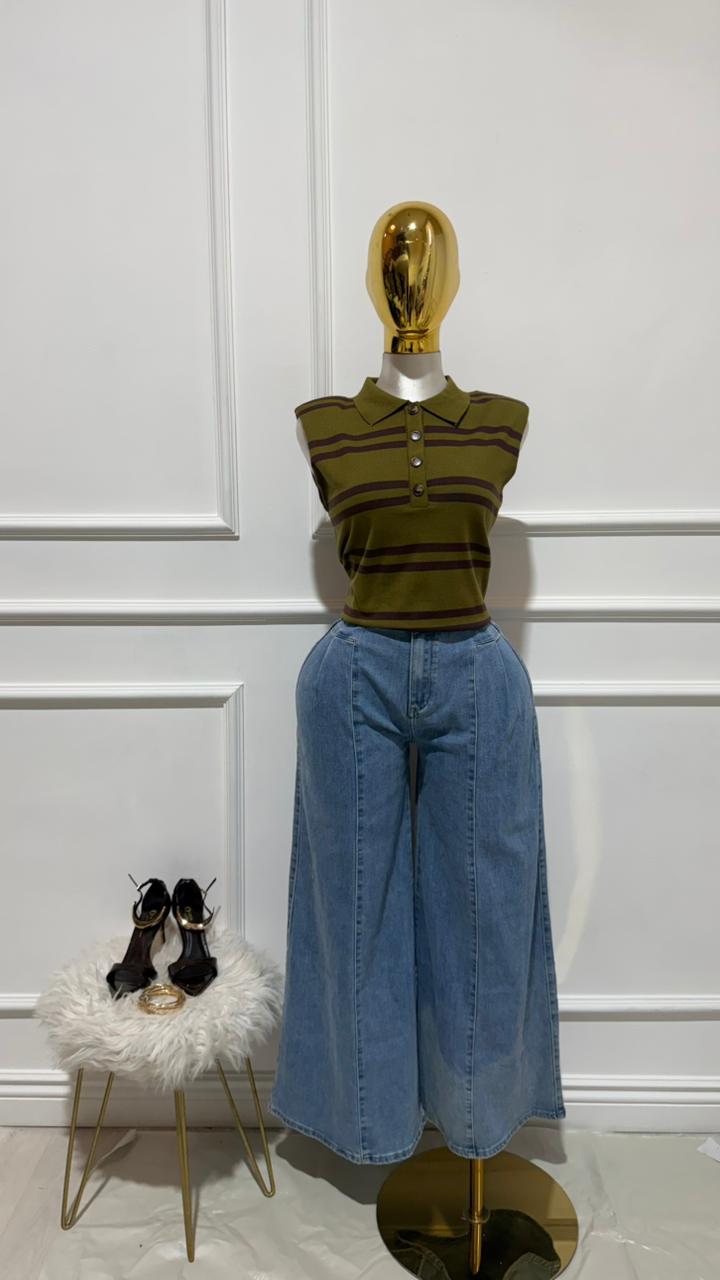 BLUSA RAYAS VERDE