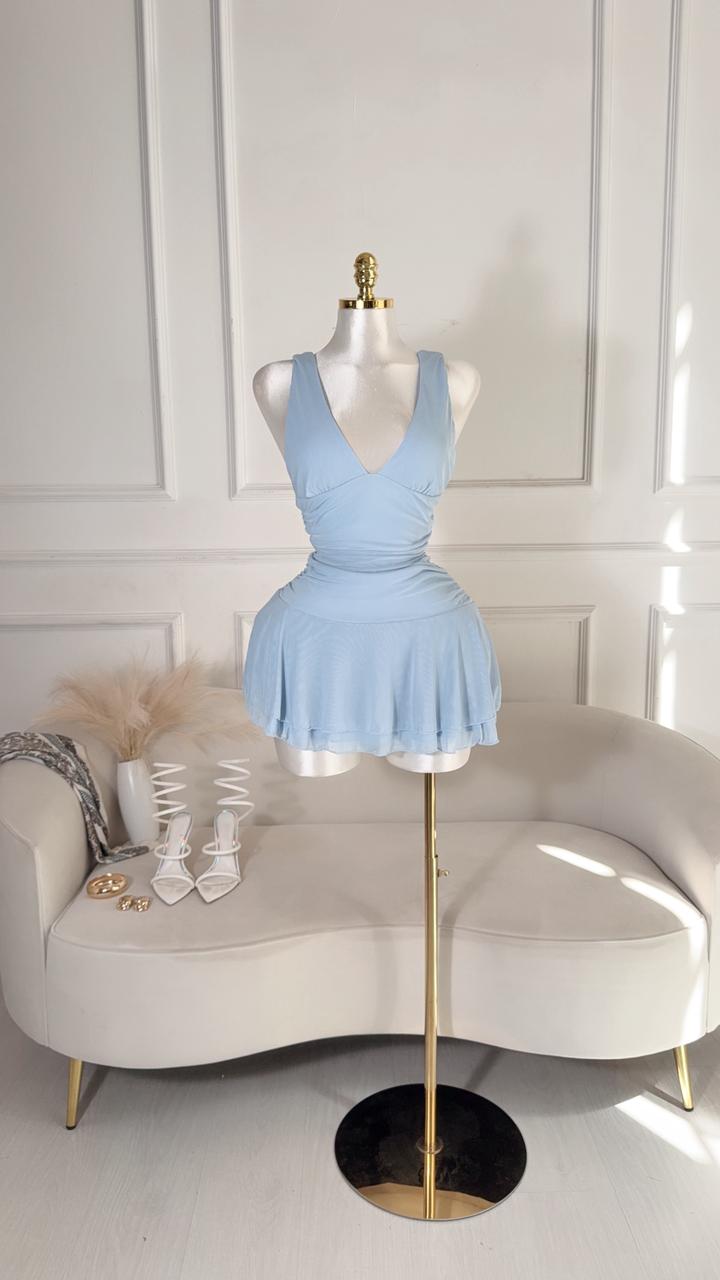 Vestido Azul Corto
