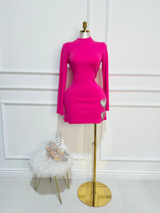 Vestido Magenta Corazones
