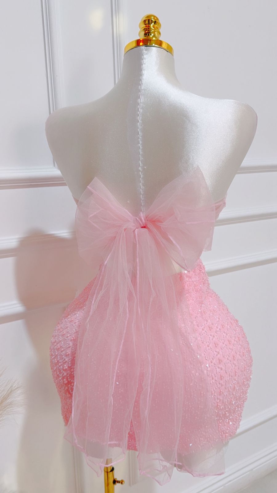 Vestido Rosa Perlitas