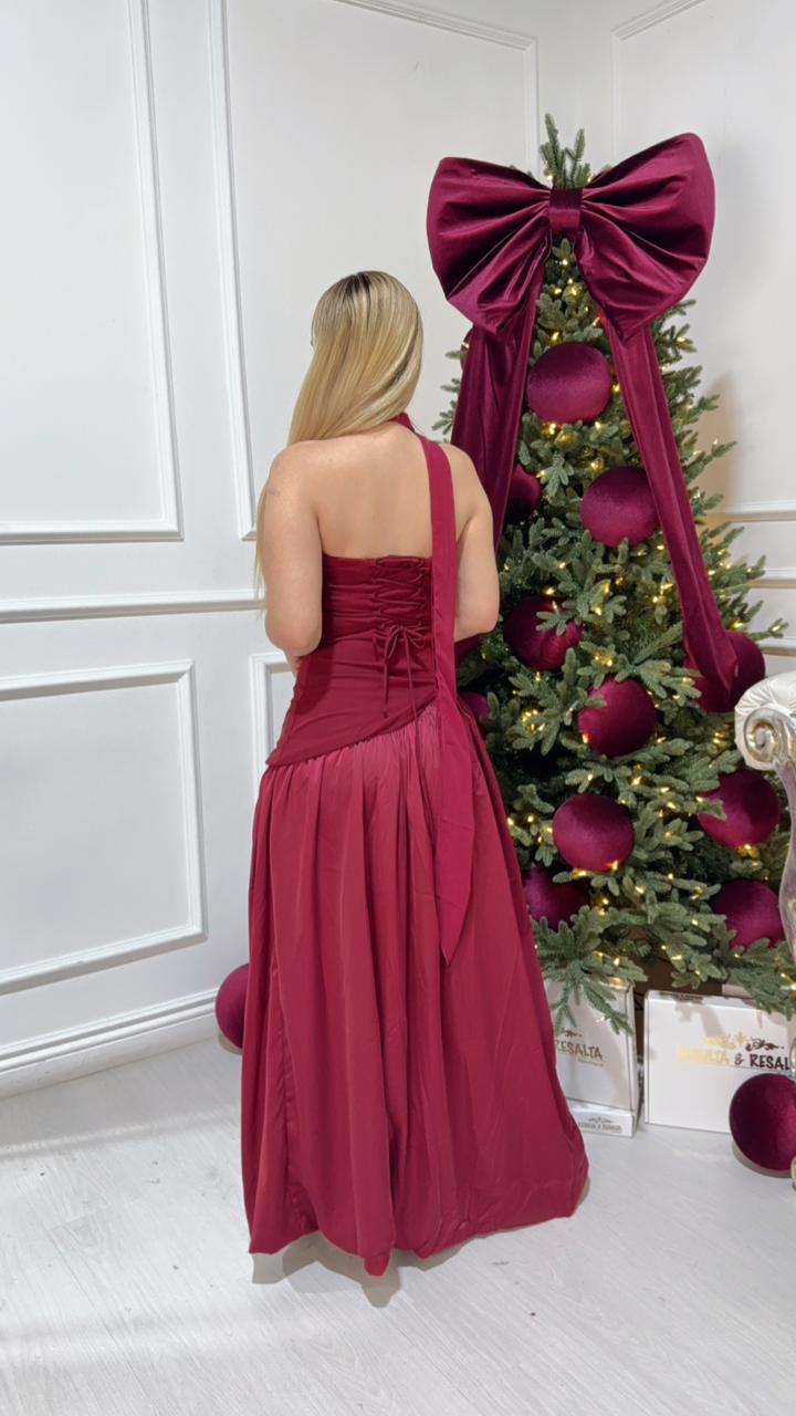 Vestido Largo Tinto