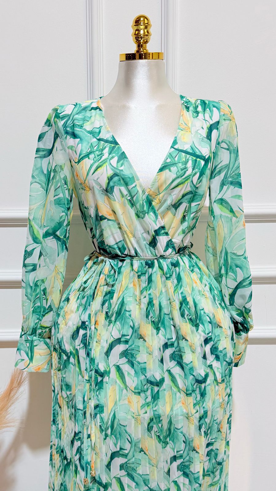 Vestido Largo Verde Multicolor