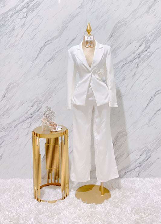 set blazer pantalon lazo blanco 26653